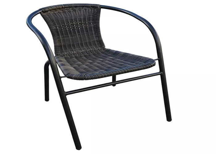 Outdoor Steel Stacking Rattan Chair For Restaurant Patio Garden Bistro