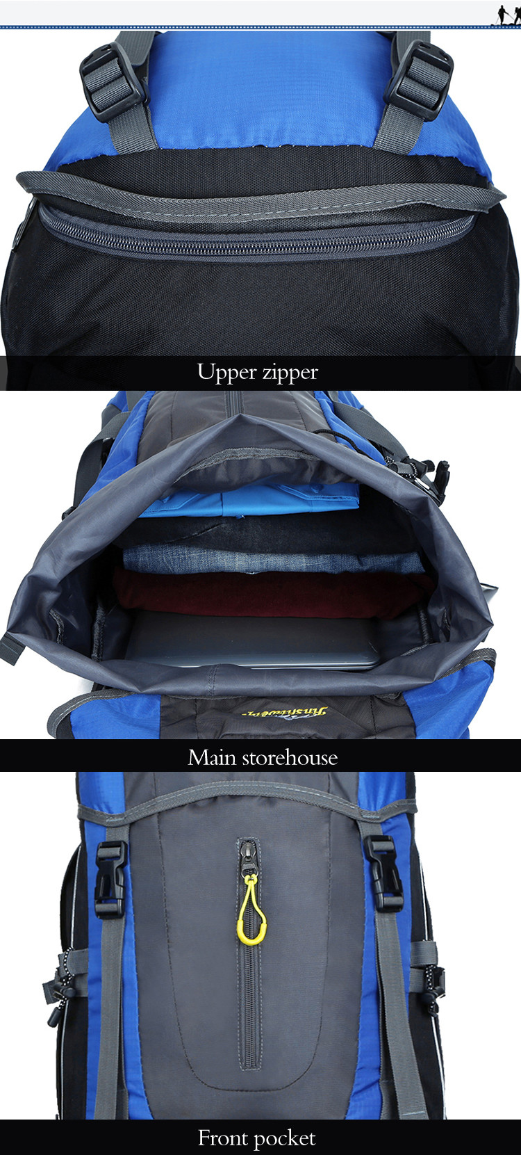 45L Lightweight Hiking Backpack Packable Trekking Backpack Waterproof AZO Free