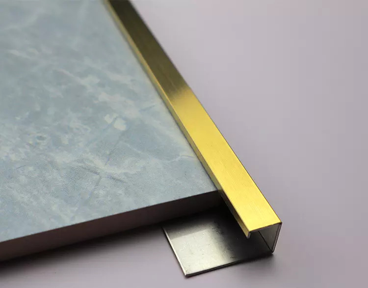 Stainless Steel Mirror Hairline Tile Trim M Profile Gold / Rose Gold / Black Color