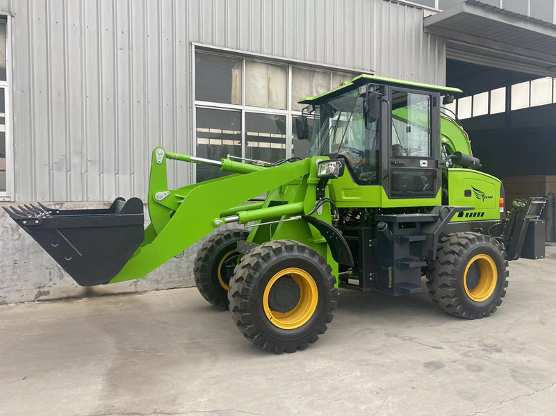 Construction machinery turbocharged engine 100hp 6.5 ton loader backhoe in green