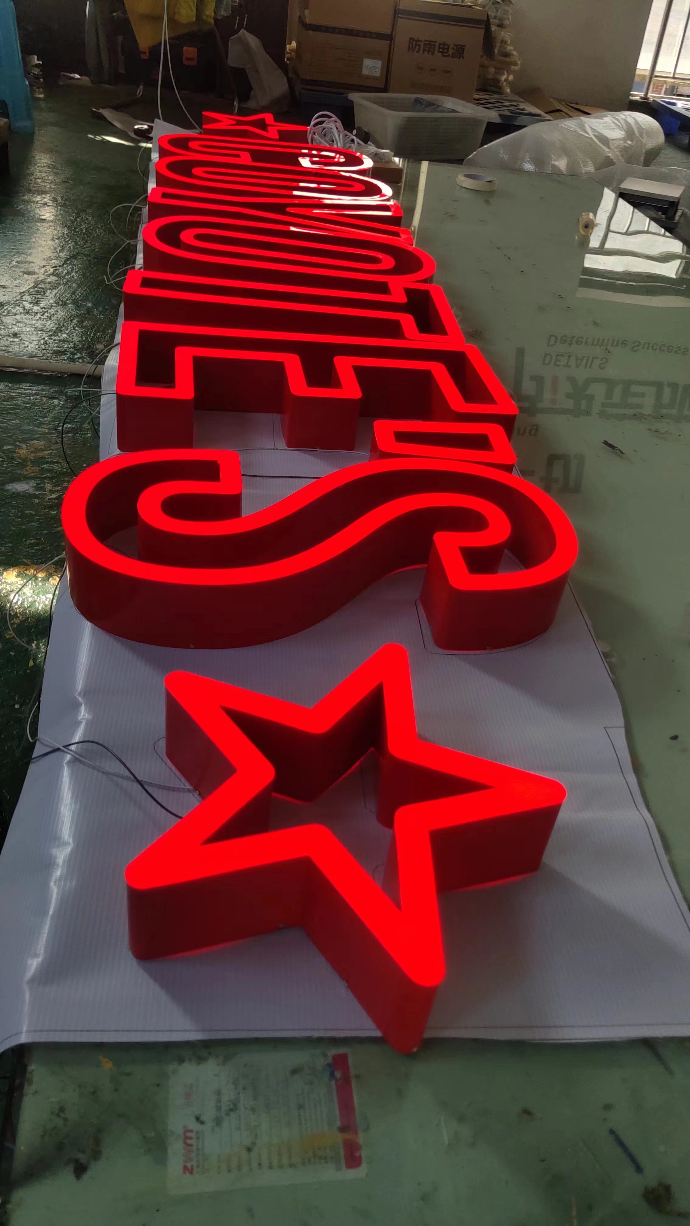 Shop logo name custom frontlit channel letter Stainless steel Acrylic LED letter sign
