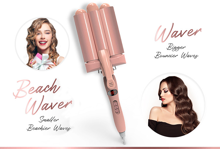 78W 3 Barrel Hair Curler Reduce Frizz And Damage Customized Color