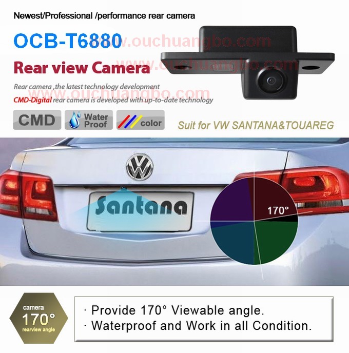 Ouchuangbo New Special Car Rearview Camera Volkswagen Santana /Touareg 628*586 PAL /NTSC OCB-T6880