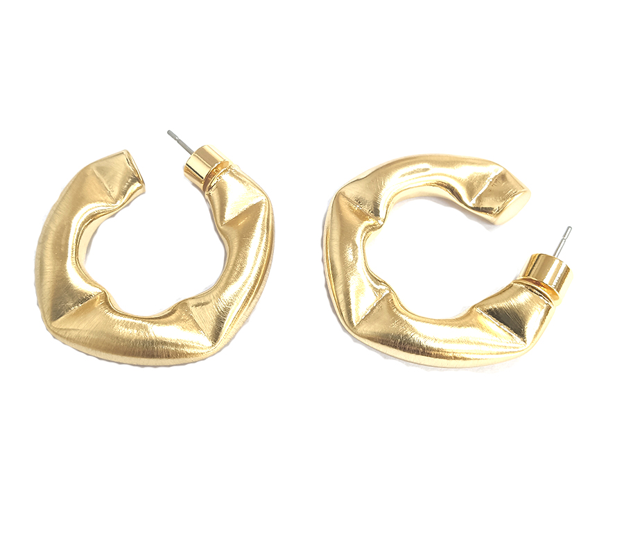Customize Thick Brass Hoop Earrings Polished Small Brass Hoop Earrings