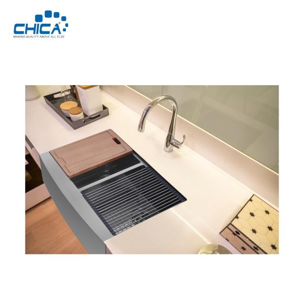 Handmade House Kitchen Sinks Apron Front stainless steel Double Bowl Kitchen