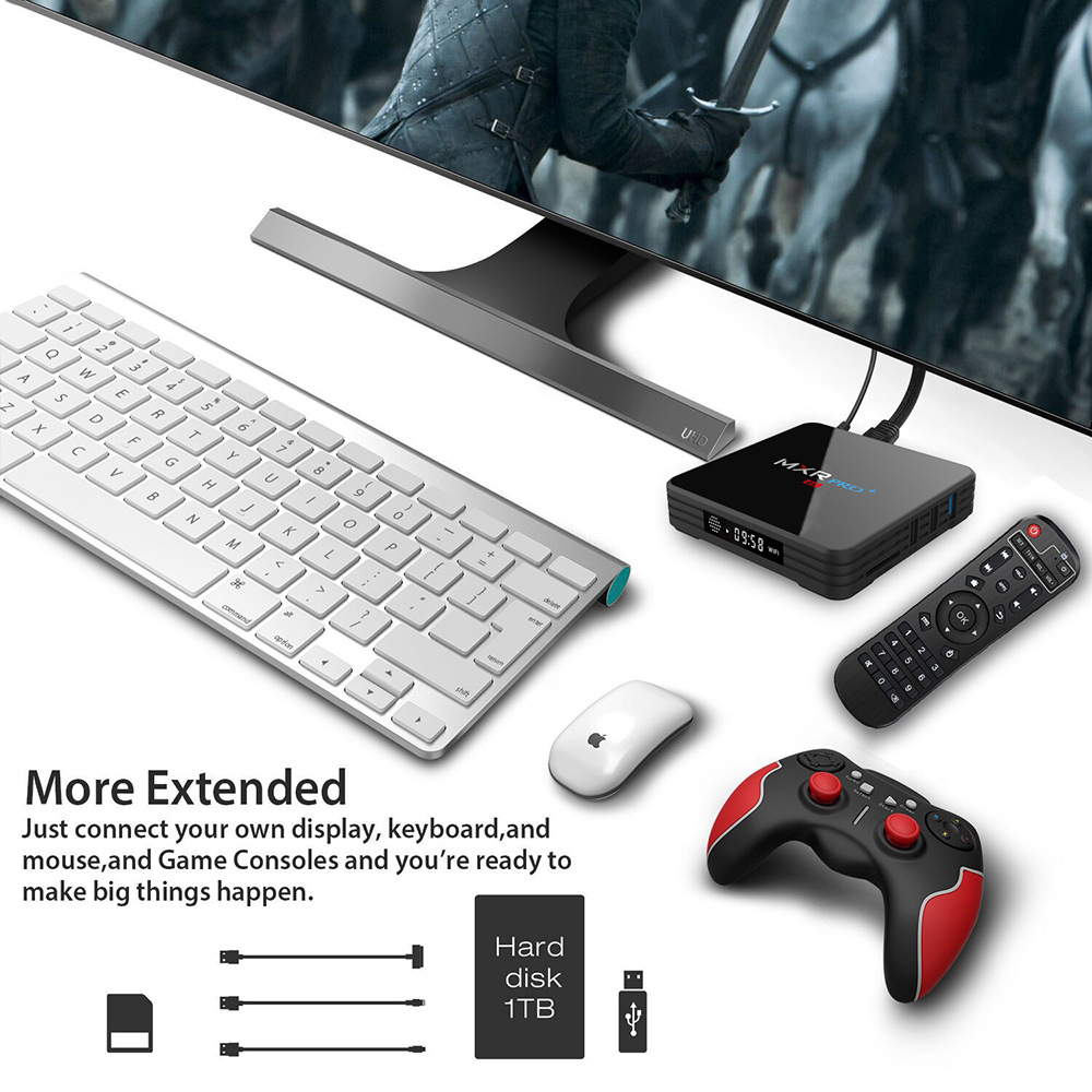 MXR PRO+ KODI 17.3 4GB/32GB Android 7.1.1 RK3328 4K HDR TV BOX 2.4G/5G WIFI LAN VP9 Bluetooth HDMI USB3.0 - Black