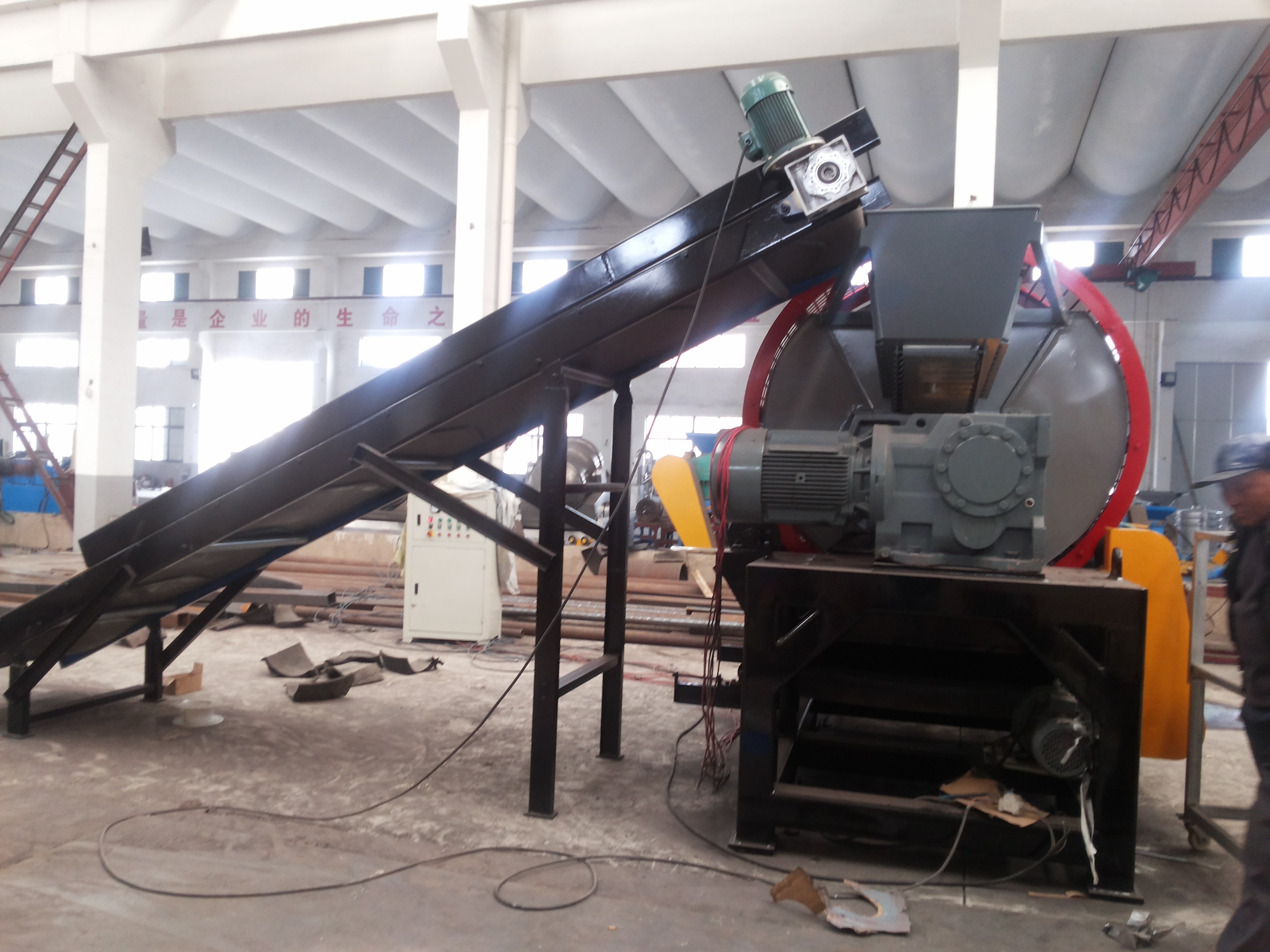 Double Shaft Tire Shredder rubber Shredder，Tire Shredder, Tire Crusher,Tire Shredding Machine- For Tire Recycling Plant
