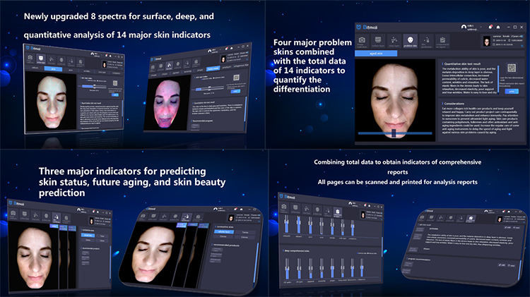 3000 Mega 3D UV Skin Analysis Machine 8 Spectrum Skin Analyzer Magic Mirror