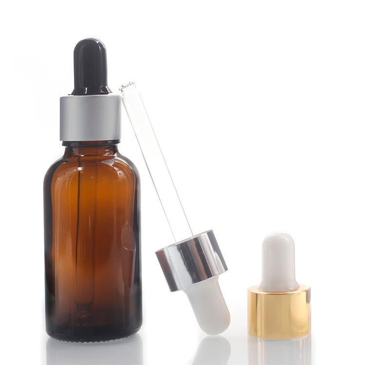 Brown Essential Oil Glass Dropper Bottles Block Light 30ml Amber Bottles With Dropper