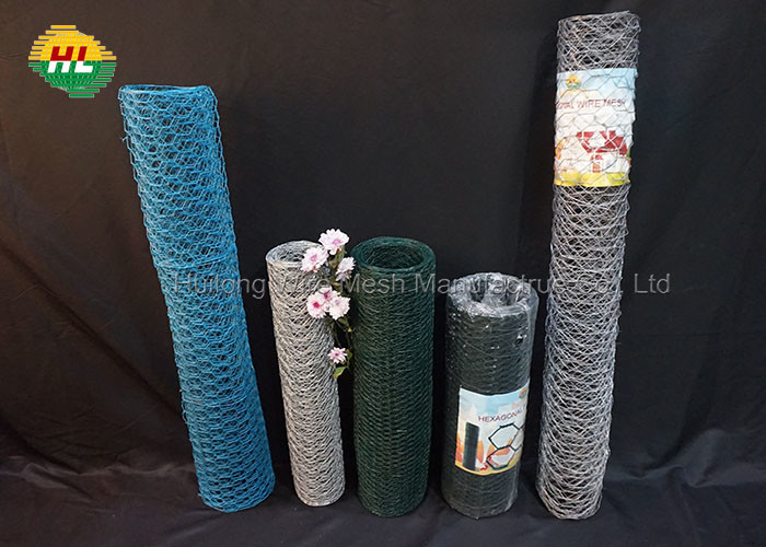 Green Vinyl Coated Chicken Wire Netting 1.2x13x0.7mm With Hexagonal Mesh Hole