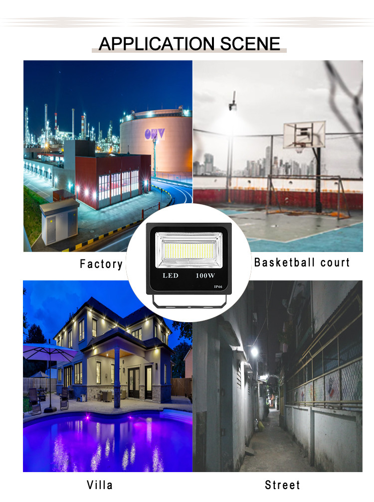 High Temperature Resistant 80lm/W 200w 100w outdoor LED Flood Light Ip65