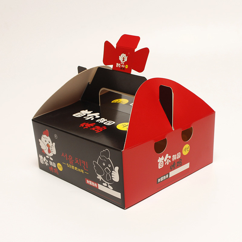 Disposable Fast Food Paper Box , PE Coated Take Out Fried Chicken Packing Box