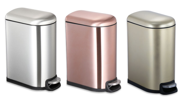 Small foot pedal Indoor Trash Can 5 Liter 1.3 Gallon Rectangular Step Garbage Can