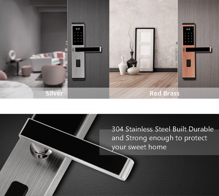 Residential Electronic Digital Door Lock , Multifuction Keyless Front Door Lock