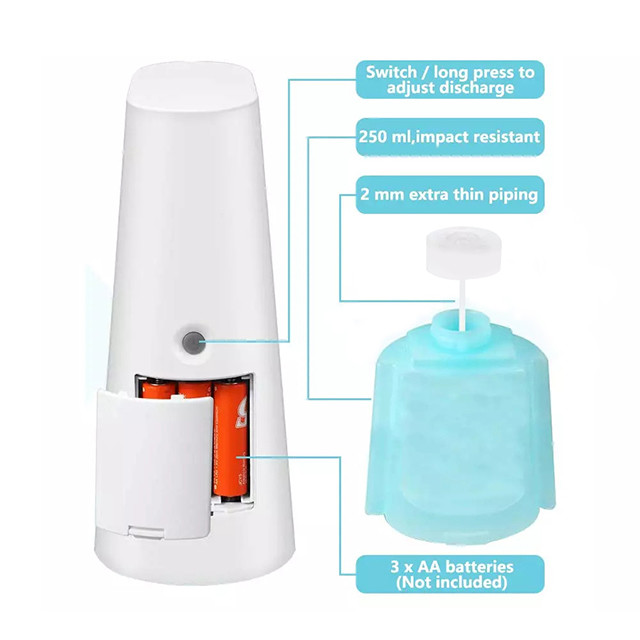 Kitchen Automatic Alcohol Gel Dispenser 0.26S 250ML Battery Operated