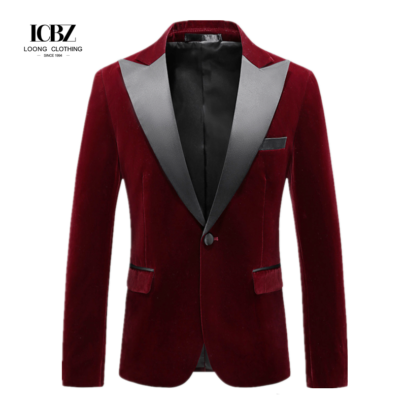 Men's Gold Velvet Casual Suit Slim Fit Velveteen Jacket for Stage Performance Hosts