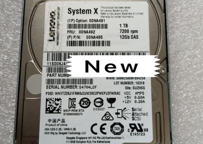 1T 7.2K 12G NL SAS Hard Drive , Server Grade Hard Drive 2.5'' G3HS X3650M5