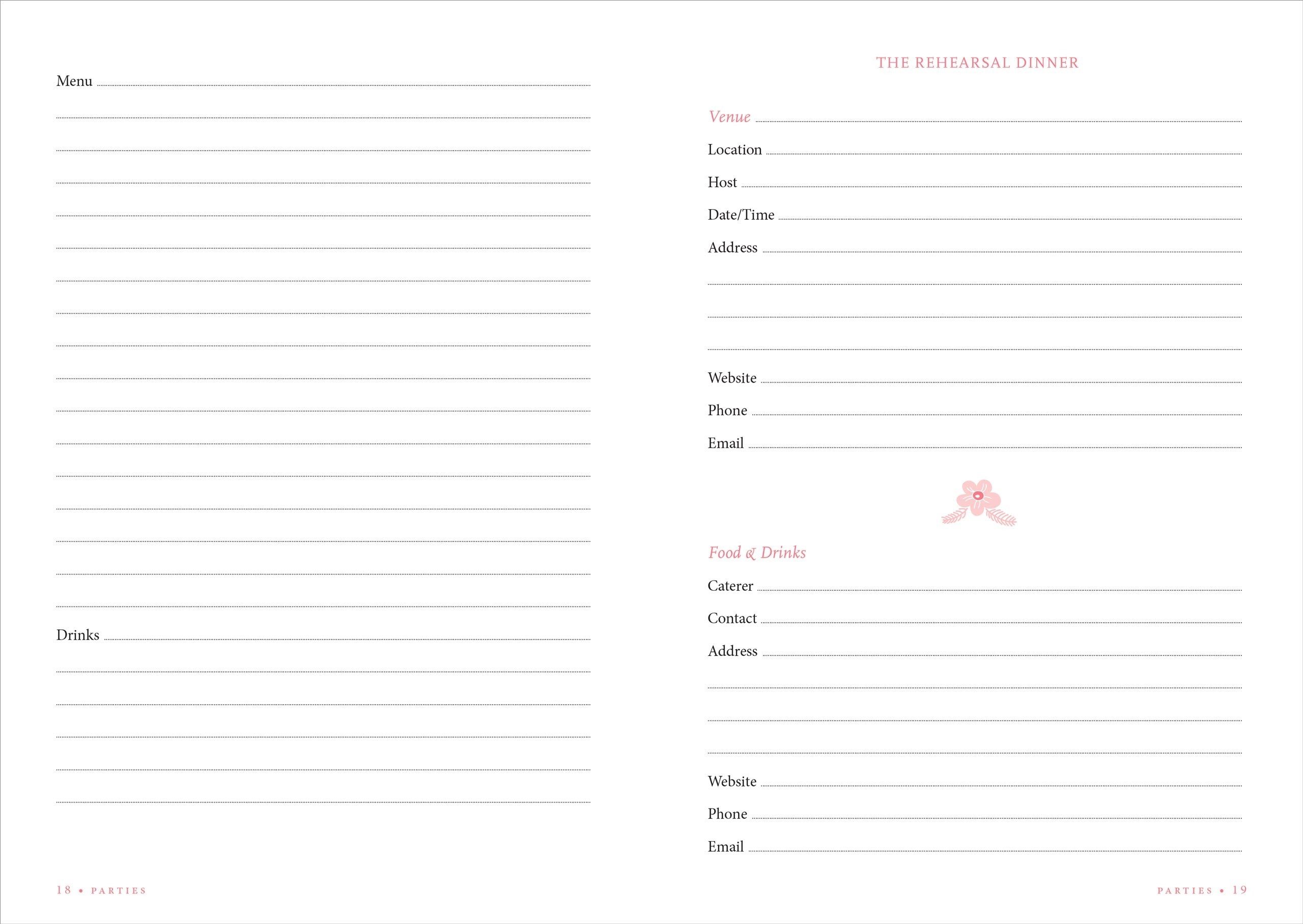 Portable Personalised Wedding Planner , Fully Customizable Planner Checklist