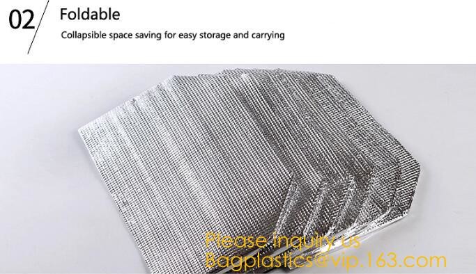 custom bulk waterproof large soft folding food delivery picnic lunch tote grocery cooler bag aluminum foil thermal bags