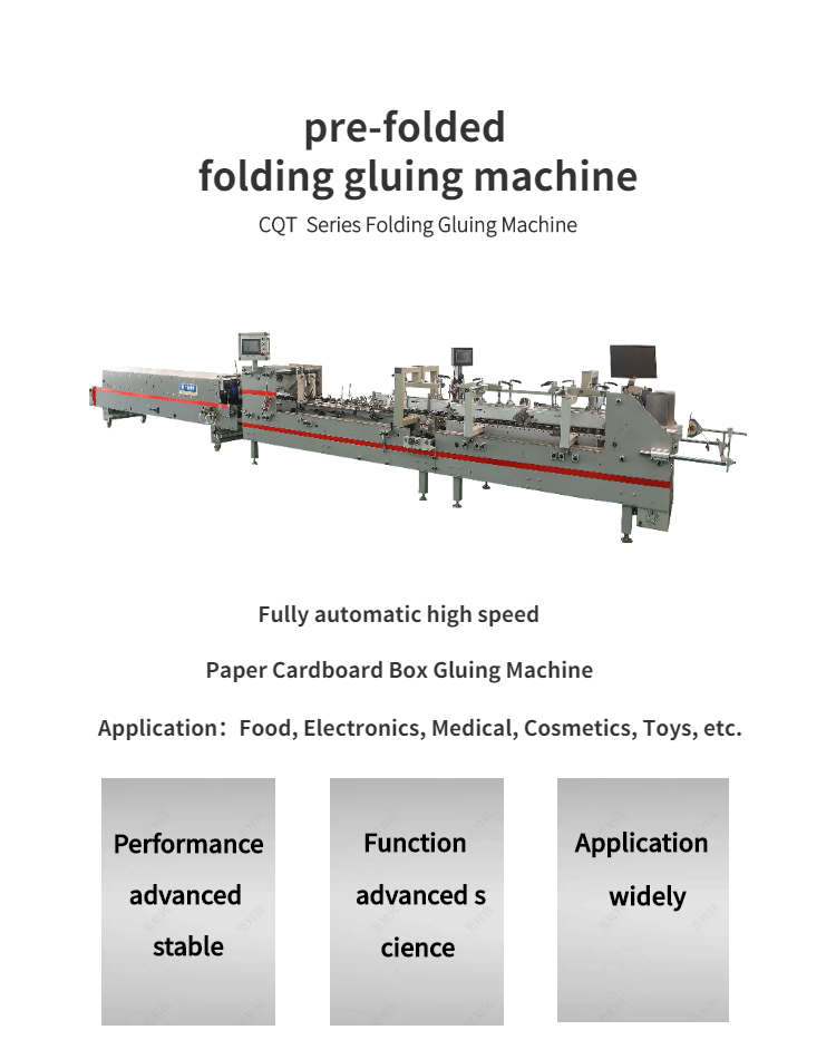 200g-650g Cardboard High Speed Electric Folder Gluing Machine for Paper Material