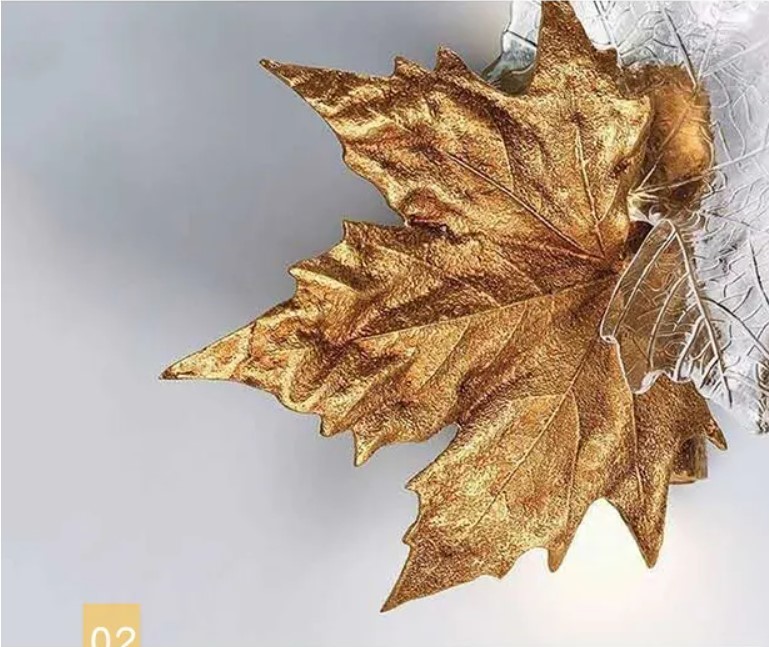Maple Leaf Contemporary Wall Sconces For Living Room ODM 220V