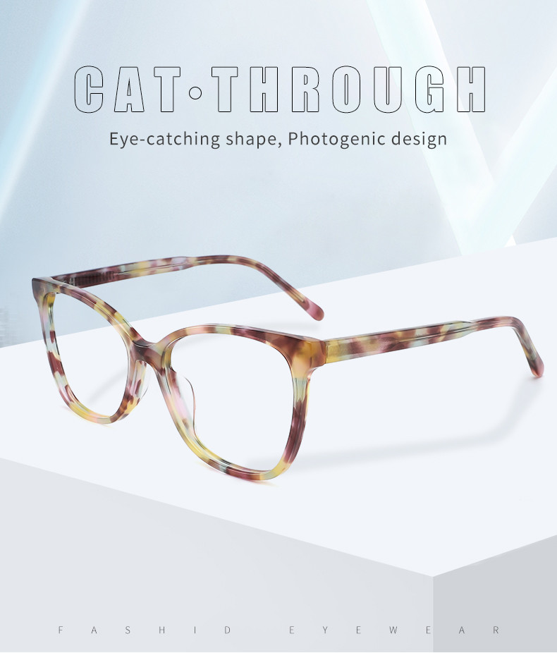 AC Clear Lens Acetate Frame Glasses , OEM Colorful Eyewear Frames