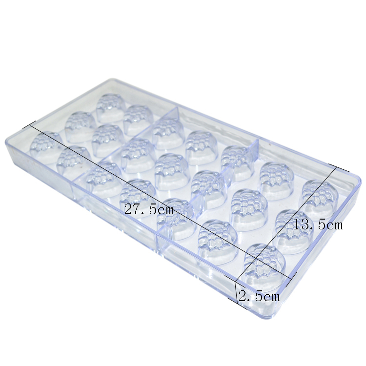 Strawberry Shape Chocolate Polycarbonate Mold Sustainable LFGB Approved