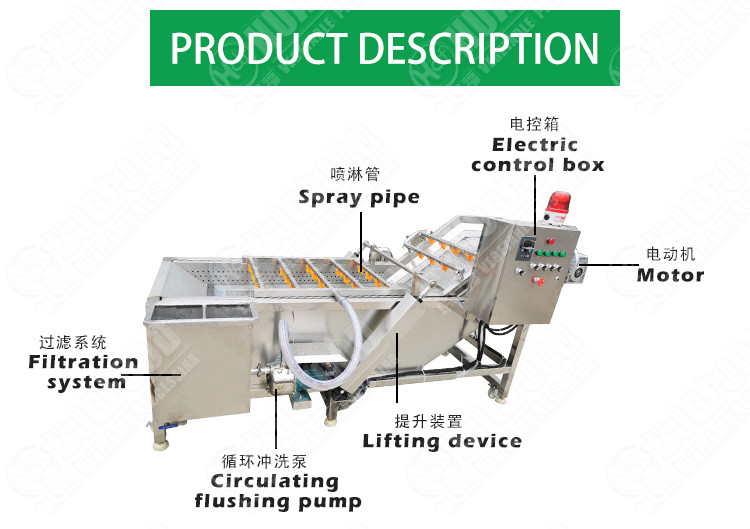 Air Bubble SS304 3.75KW Ozone Fruit Washing Machine