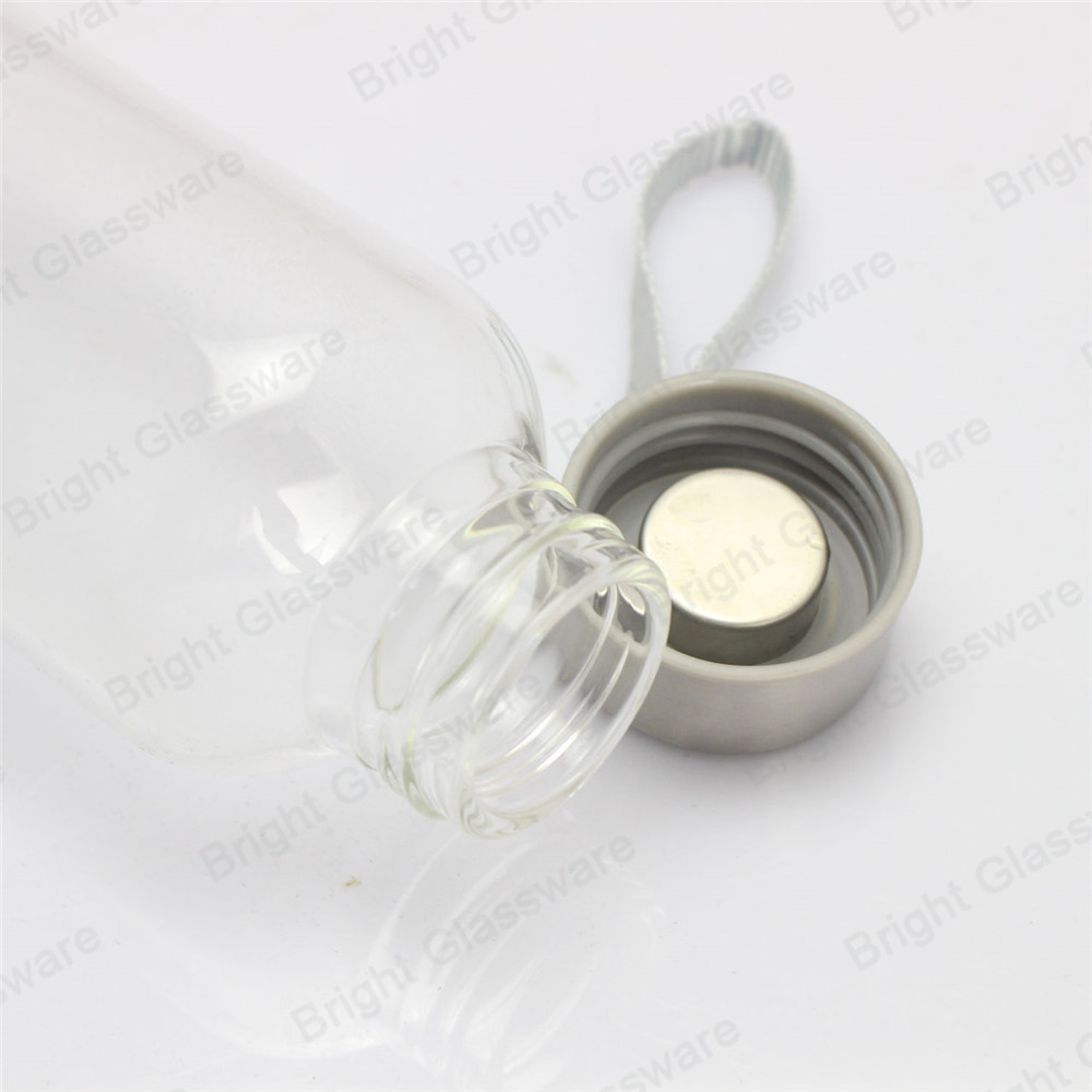 Hot sale 100ml-1000ml High borosilicate glass water bottle with lid