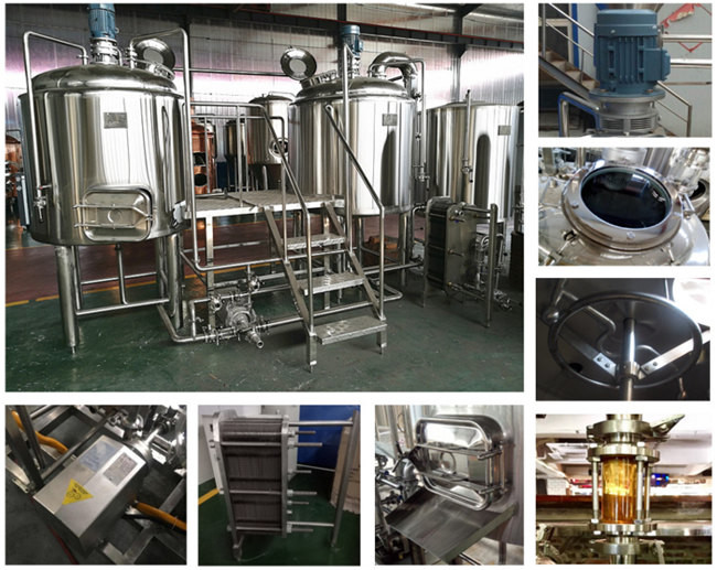 Steam / Gas Heating 4 Vessel Brewhouse 20BBL Beer Brewery Equipment Eco Friendly