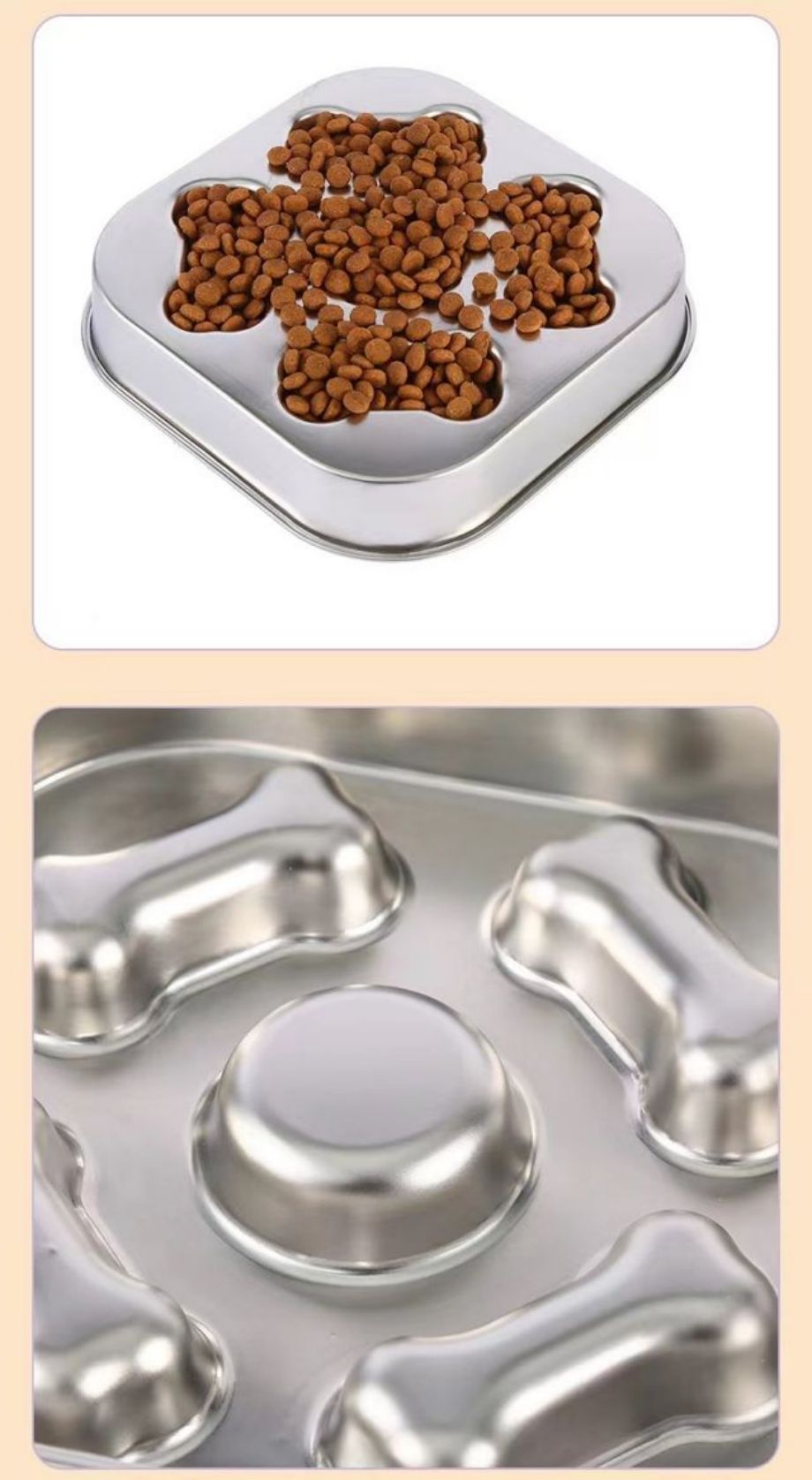 Non-Slip Stainless Steel Slow Feeder Pet Bowl for Sustainable Feeding and Anti-Spill