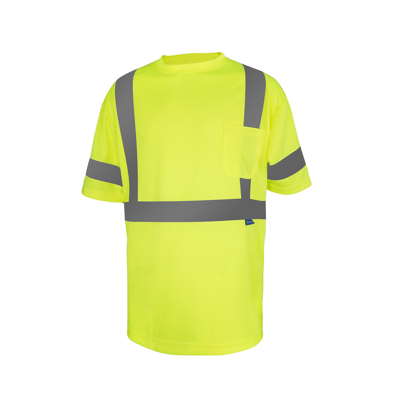 Wholesale Fluorescent Orange O Neck Reflective Safety Mens Custom Logo Sleeve Hi Vis T Shirt
