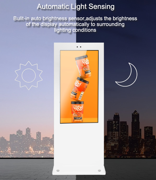49" Outdoor LCD Digital Signage Full White Readable In Direct Sunlight