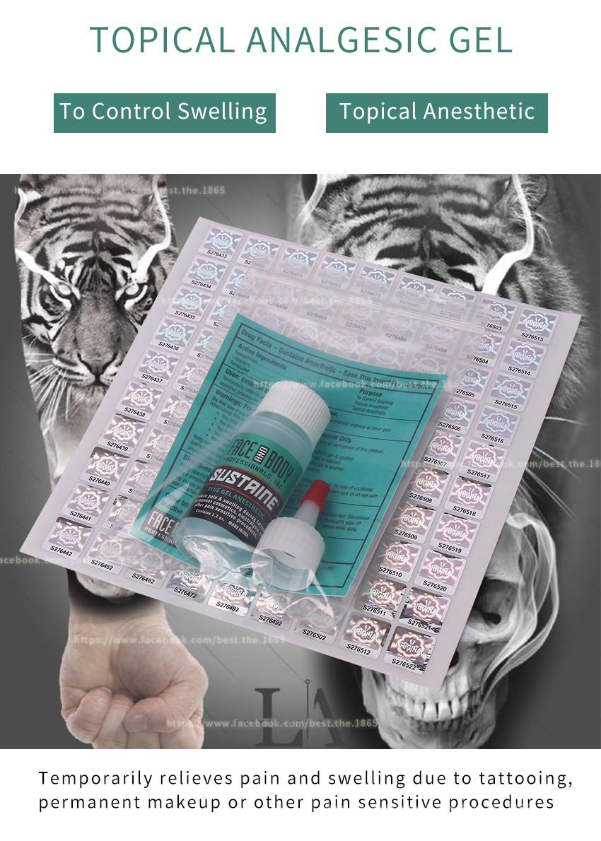 Anesthetic Sustaine Tattoo Numbing Gel Stable Green Color Anti Allergy