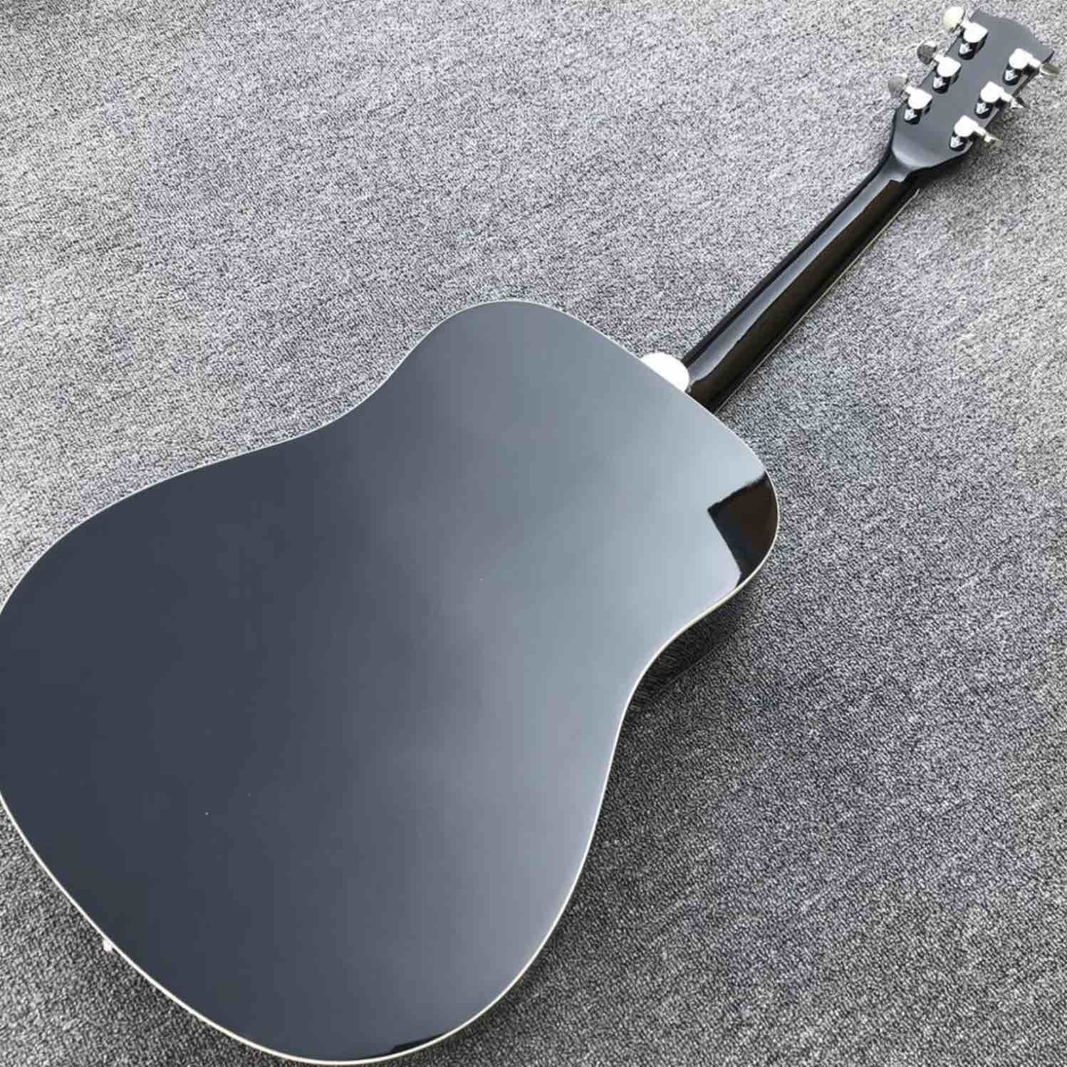 41" All Black color acoustic guitar,Rosewood fingerboard,handmade Solid spruce wood guitar