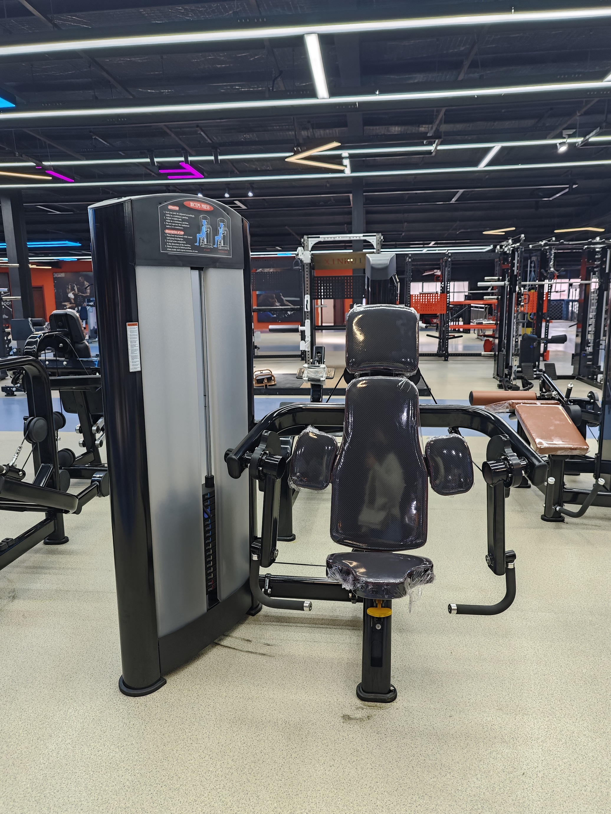 Commercial and Home Gym Fitness Equipment Steel Pin-Loaded Bicep Machine for Chest Back Shoulder Leg Training
