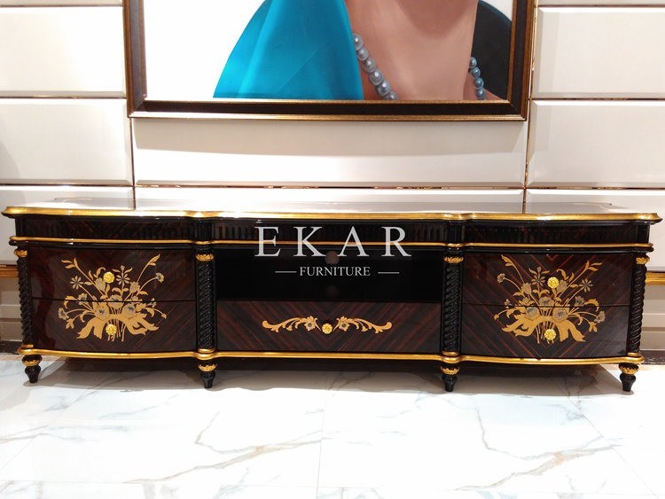 Wall Tv Unit Tv Showcase image Designs Black Lacquer Tv Stand Teak Cd Rack TR-028A
