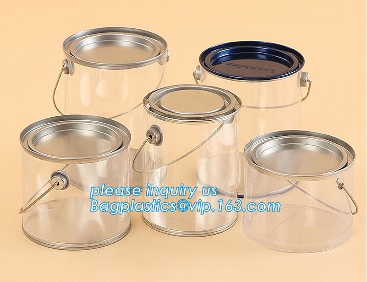 100ml pet clear plastic can,fruit candy tin container jars with aluminum lid,1 gallon clear paint can size bagease pack
