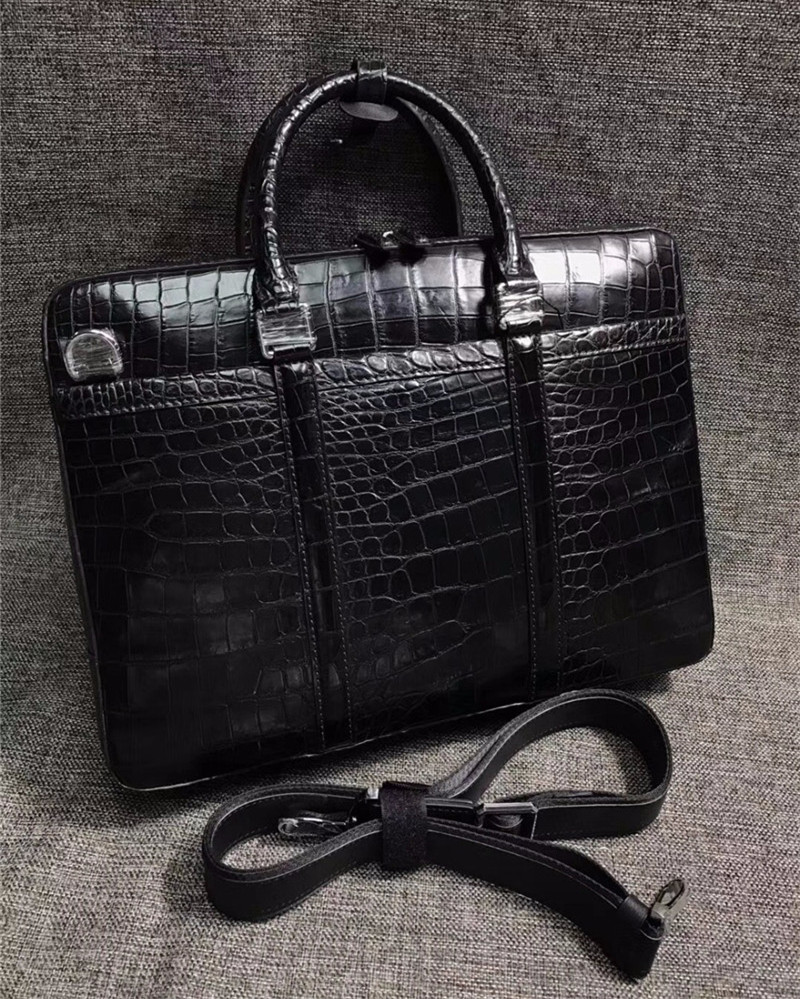 Business Style Genuine Crocodile Belly Skin Men's Working Bag Briefcase Exotic Real Alligator Leather Male Large Handbag
