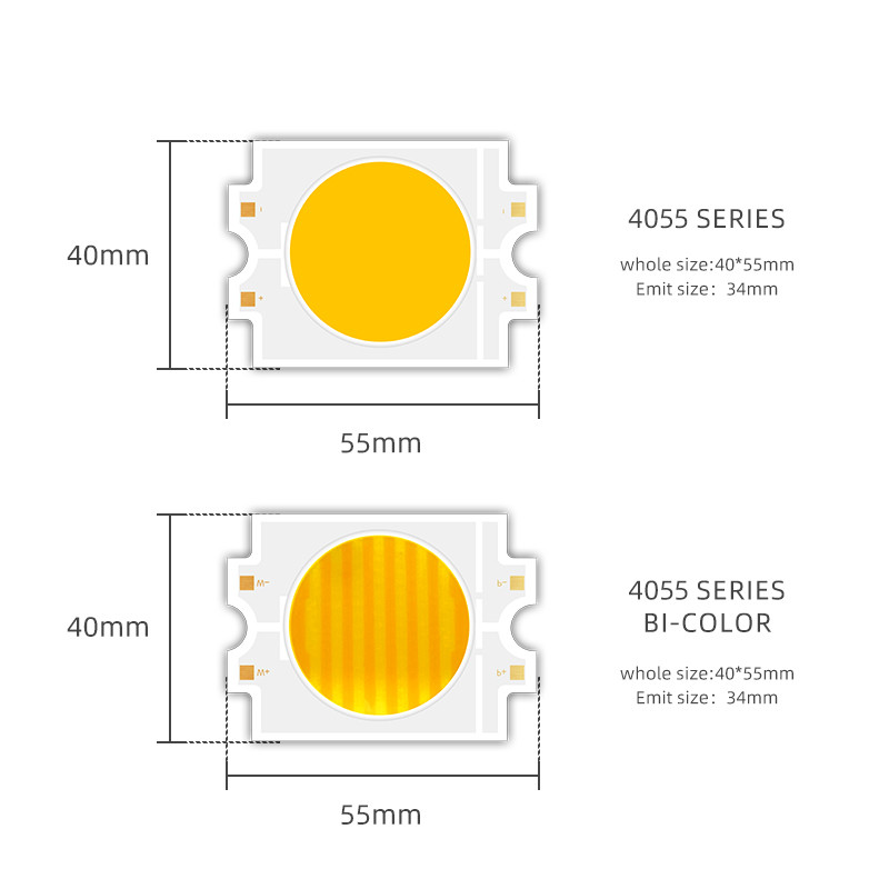 High Power Led Chip 4055 Led 100w Chip Dual CCT 200W+200W Bi Color 2700k 6500k Led Cob 45v for Photography Video Light