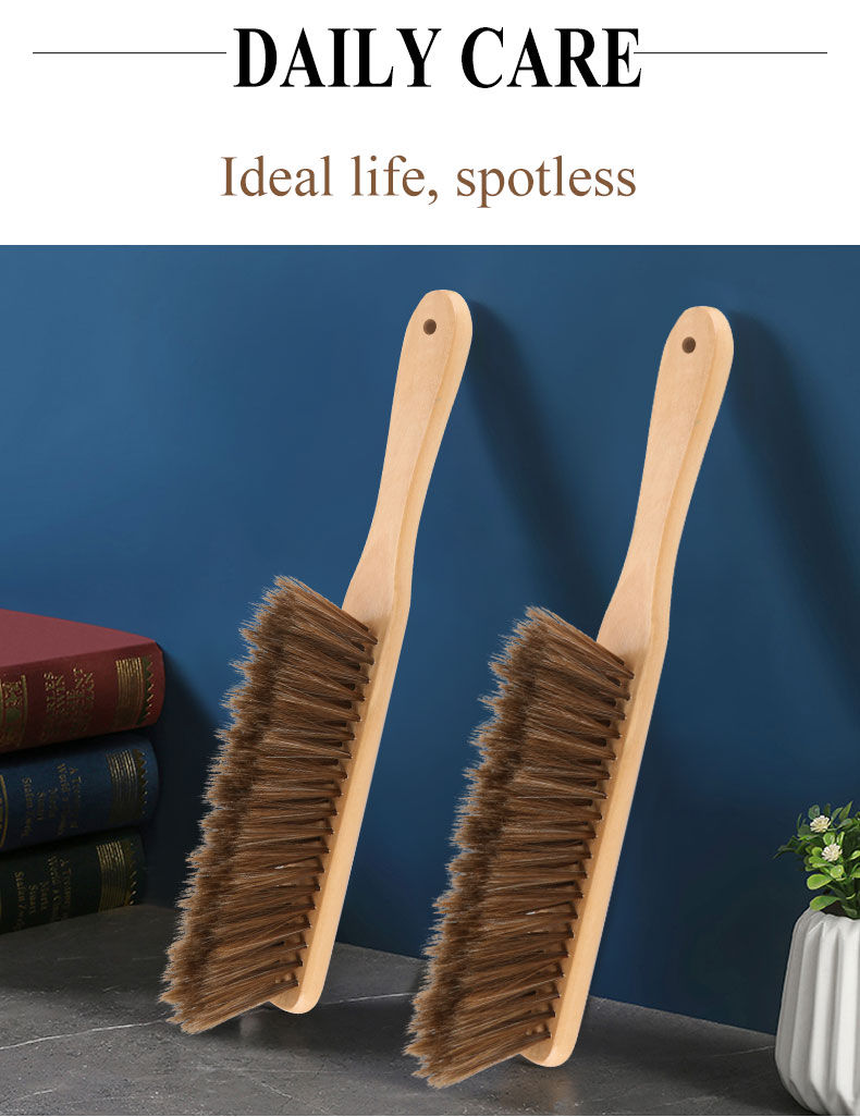 Customized Packaging Natural Wooden Handle Cleaning Brush Straight Shank For Household