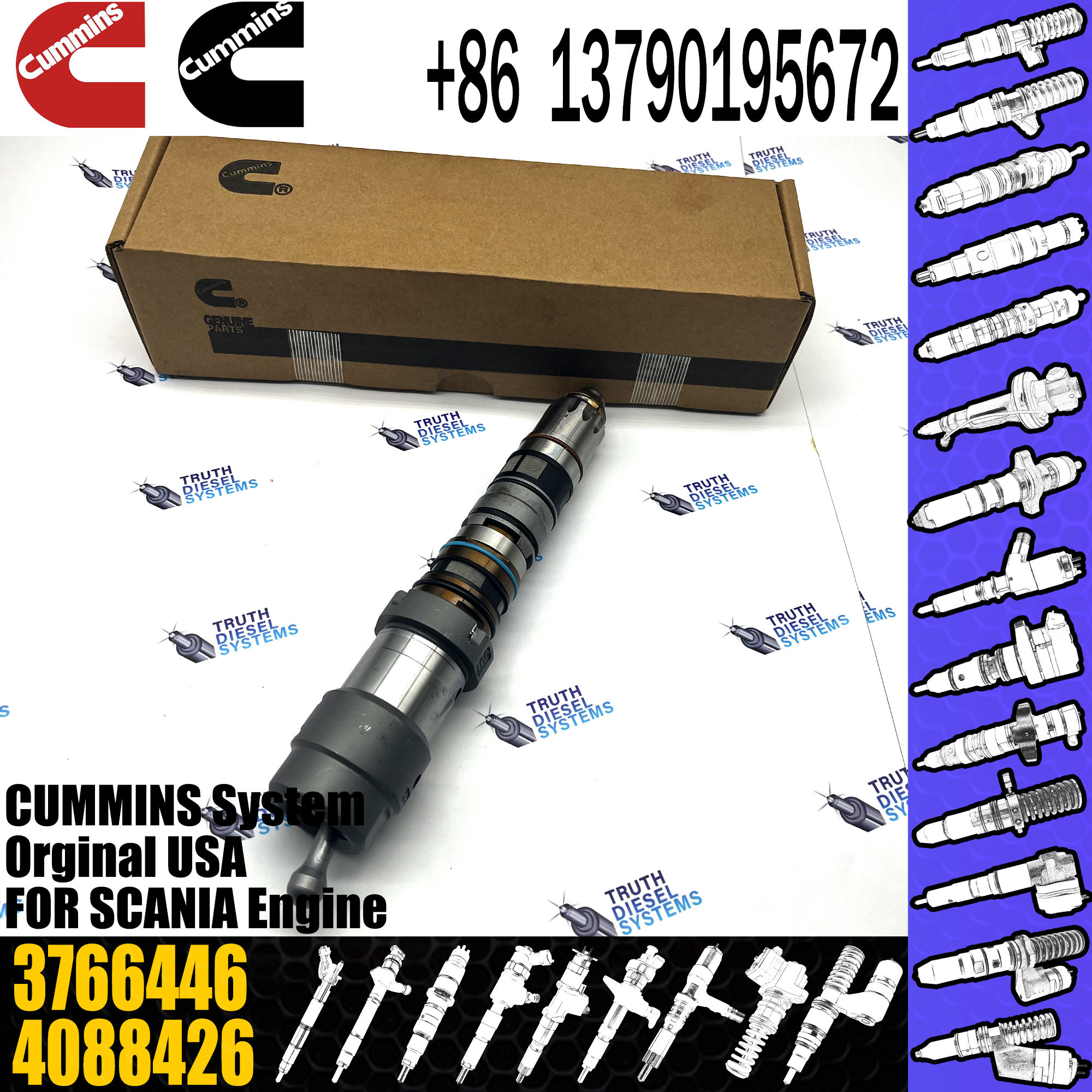 Diesel Engine Common Rail Fuel Injector 4087887 4010163 3766446 4326781