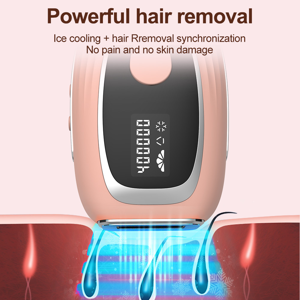 IPL Hair Removal with Ice Cooling System, Permanent Hair Removal Upgraded to 400,000 Flashes Device for Women and Men