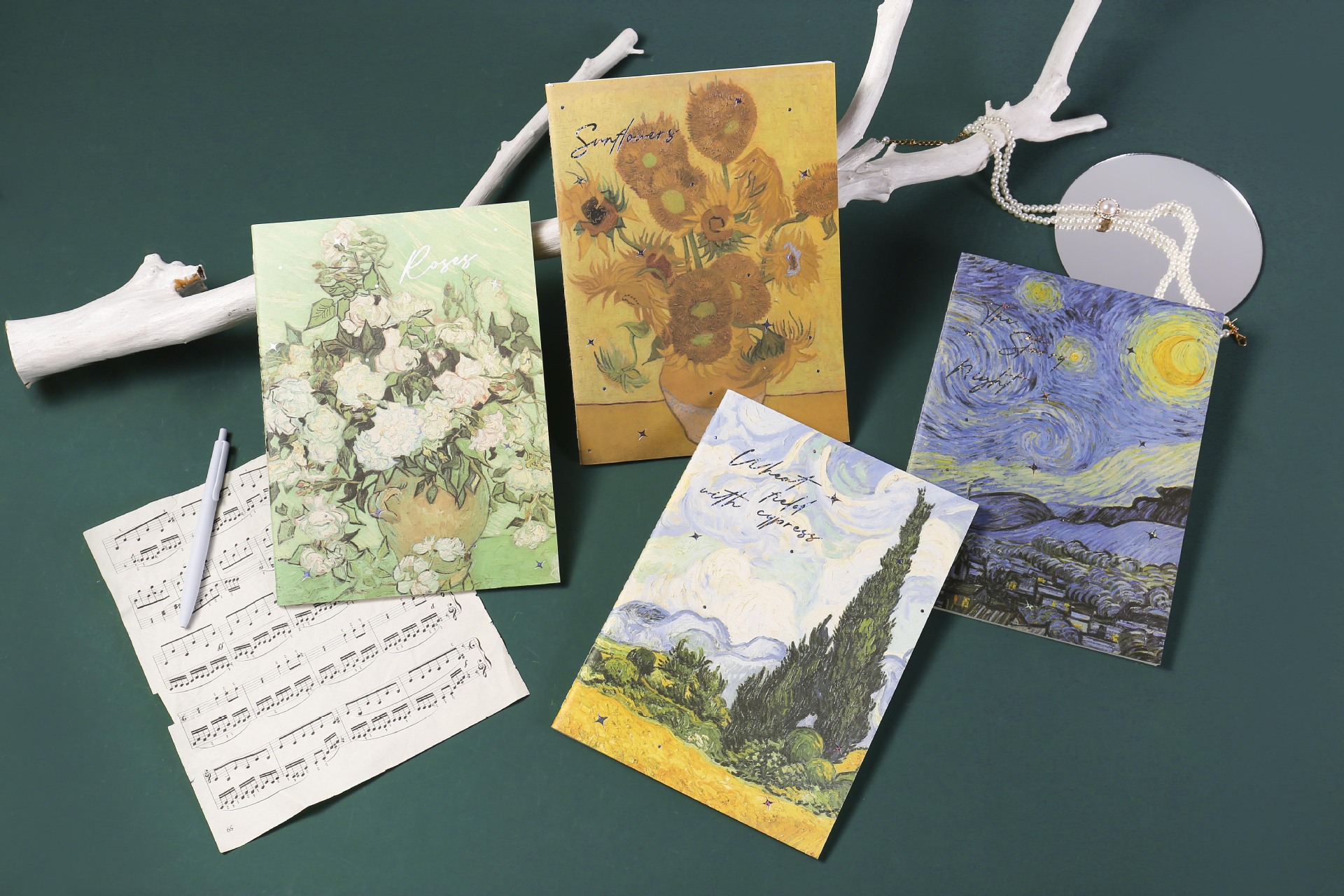 Paper Notebook featuring Vincent Van Gogh Motivation Three-Dimensional Oil Painting