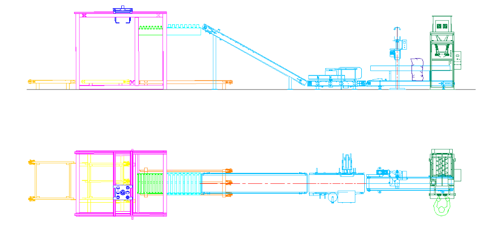 12.7KW Automatic Palletizer Machine For Stacking 50kg Bags In Pallet