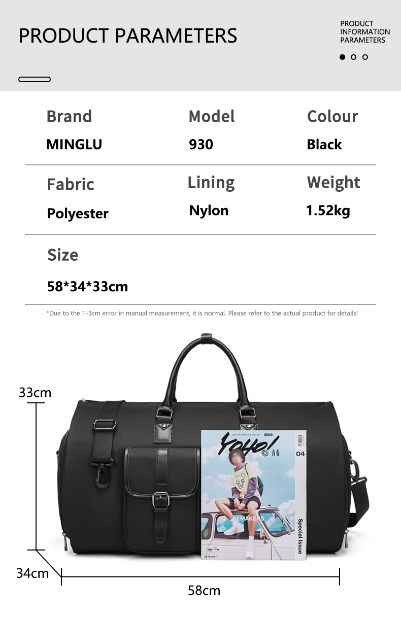 Fashionable Men Waterproof Duffle Bag With Shoe Compartment Anti Scratch