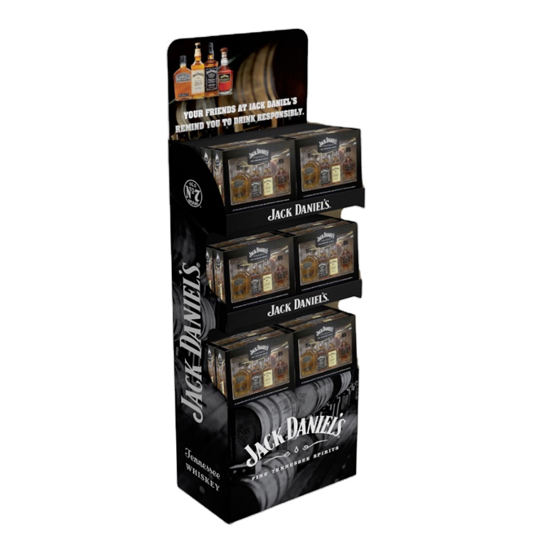 POP Coffee Display Stand Wooden Coffee Shelf Display With Lid For Canned Coffee
