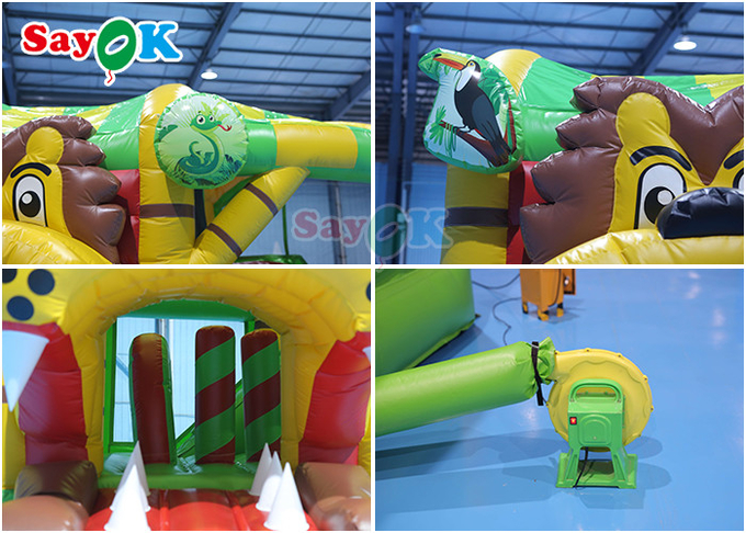 Lion Inflatable Bounce House With Dry Slide Inflatable Castle Bouncer