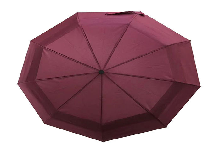 Pongee Collapsible Golf Umbrella 25 Inch 9 Ribs Rubber / Plastic Handle