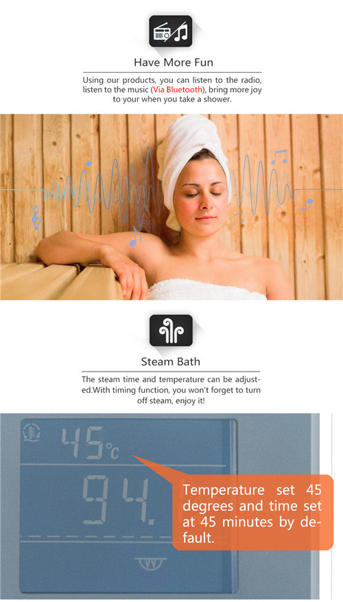 Floor Mounted Commercial Steam Room Equipment IPX5 Waterproof ROHS Certification